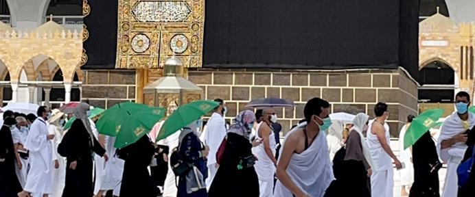 عودة حجاج جمعية بناء من الأيتام والأرامل بعد آداء فريضة الحج